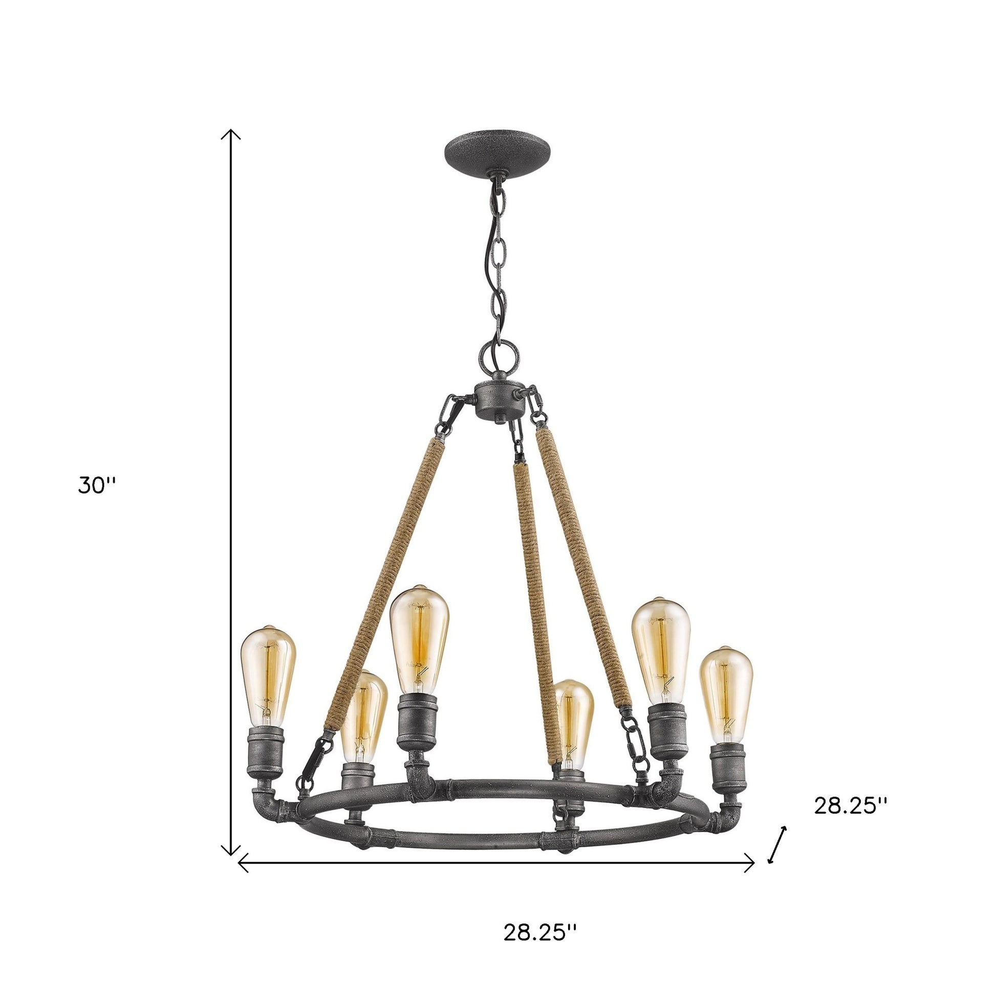 Brown & Black Candle Style 6 Light Dimmable Chandelier