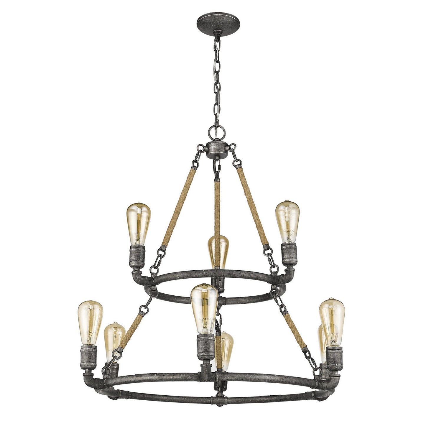Brown & Black 9  Light Dimmable Chandelier