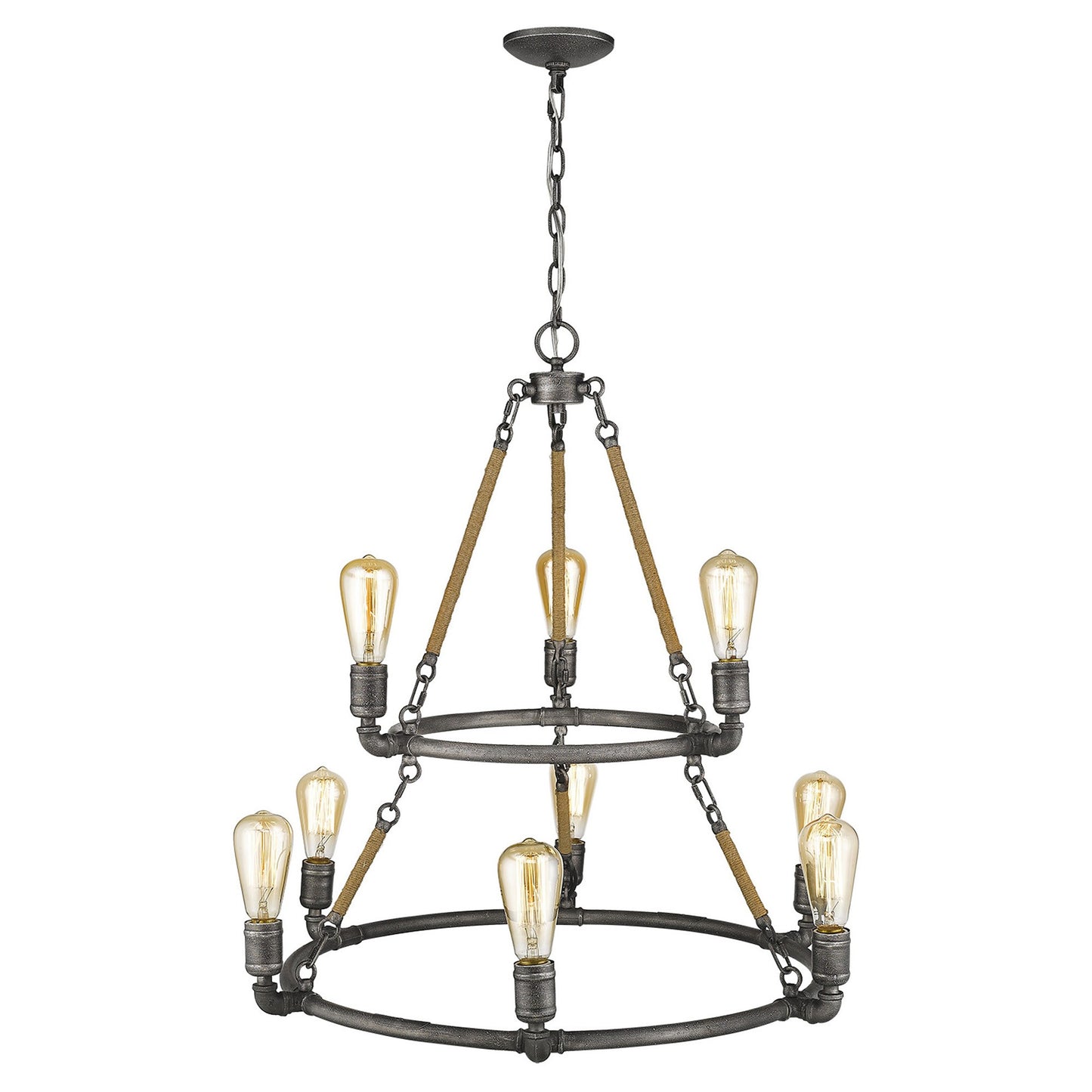 Brown & Black 9  Light Dimmable Chandelier
