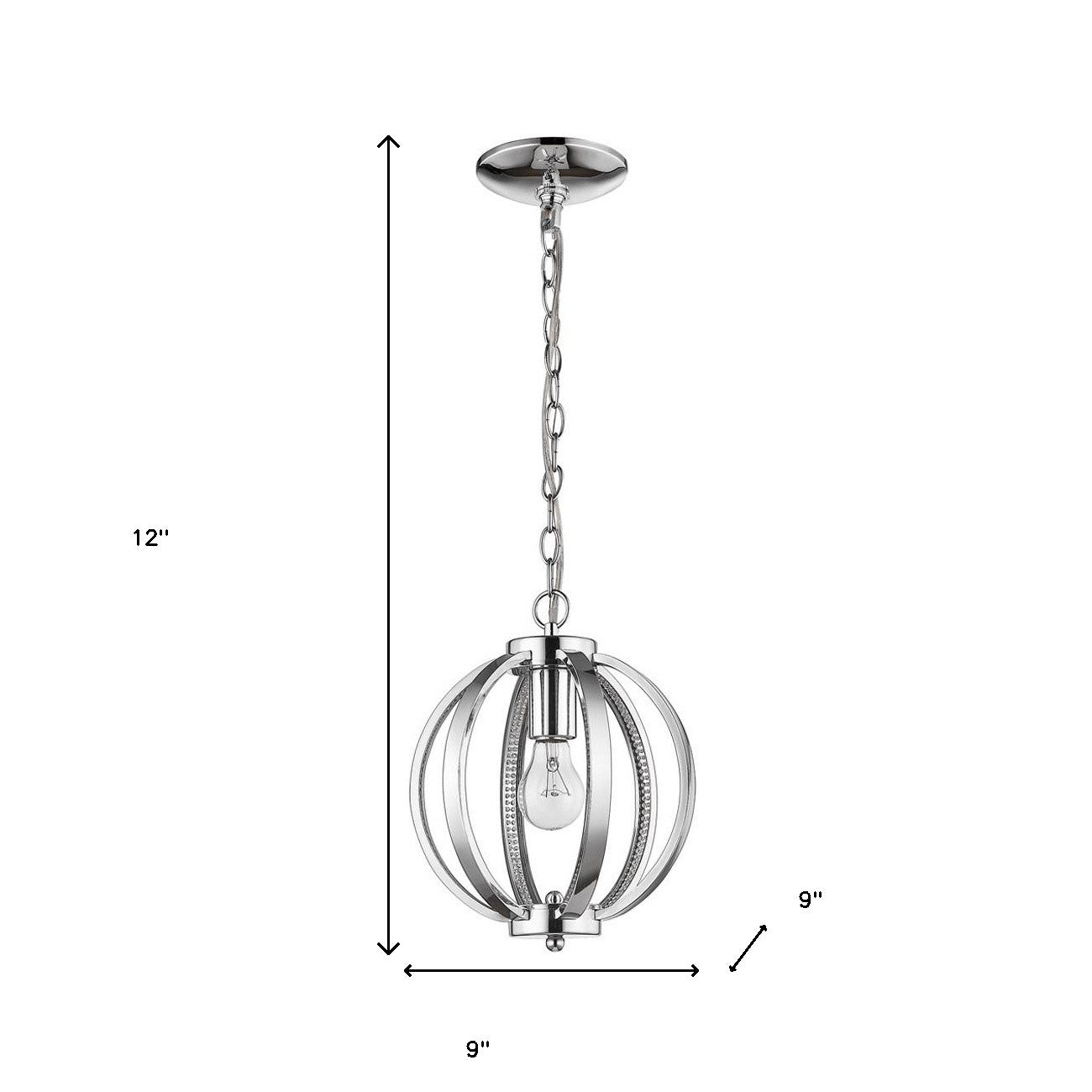 Nevaeh 1-Light Chrome Globe Pendant