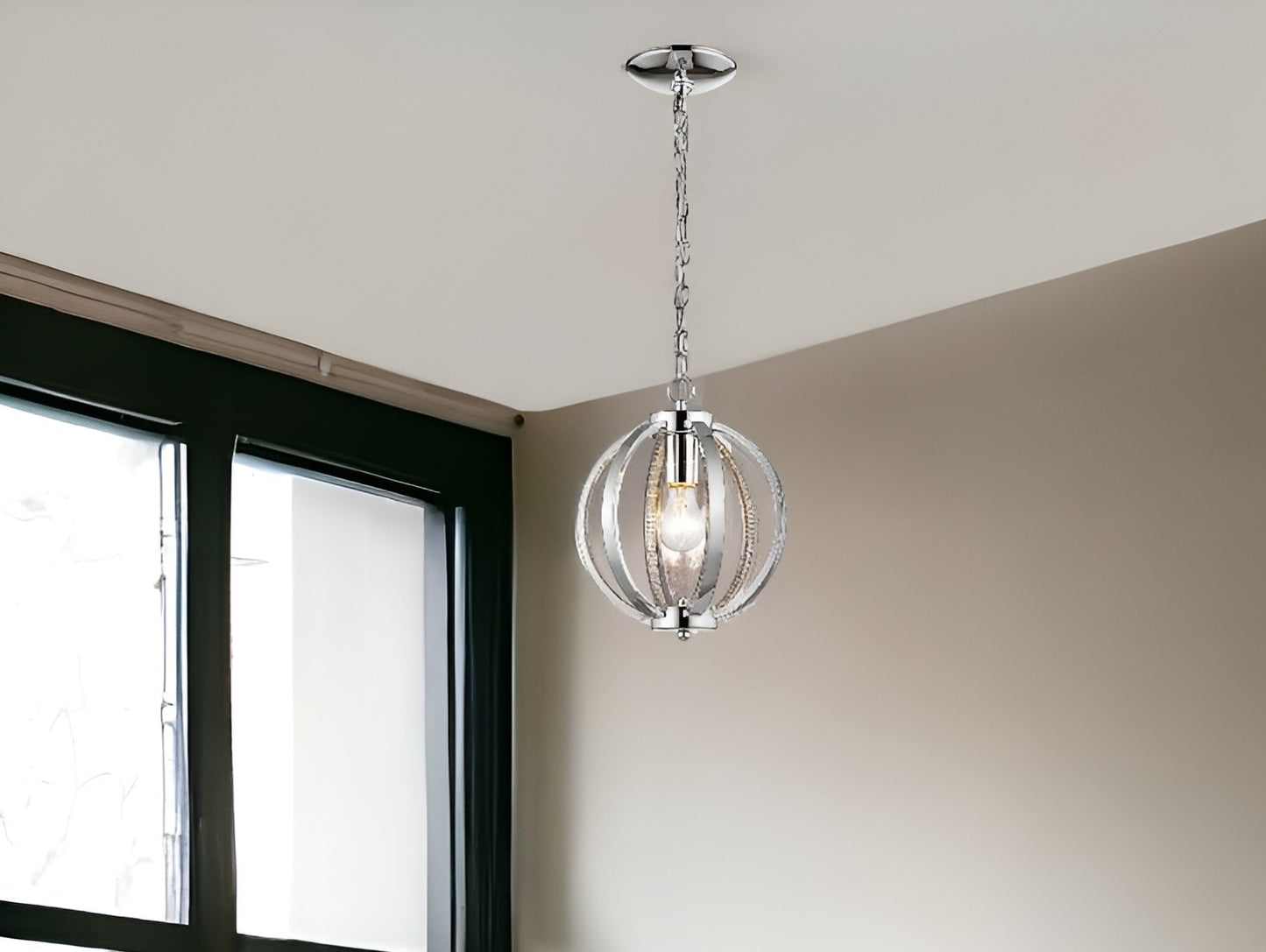 Nevaeh 1-Light Chrome Globe Pendant