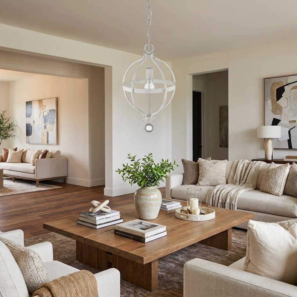Callie 1-Light Country White Pendant
