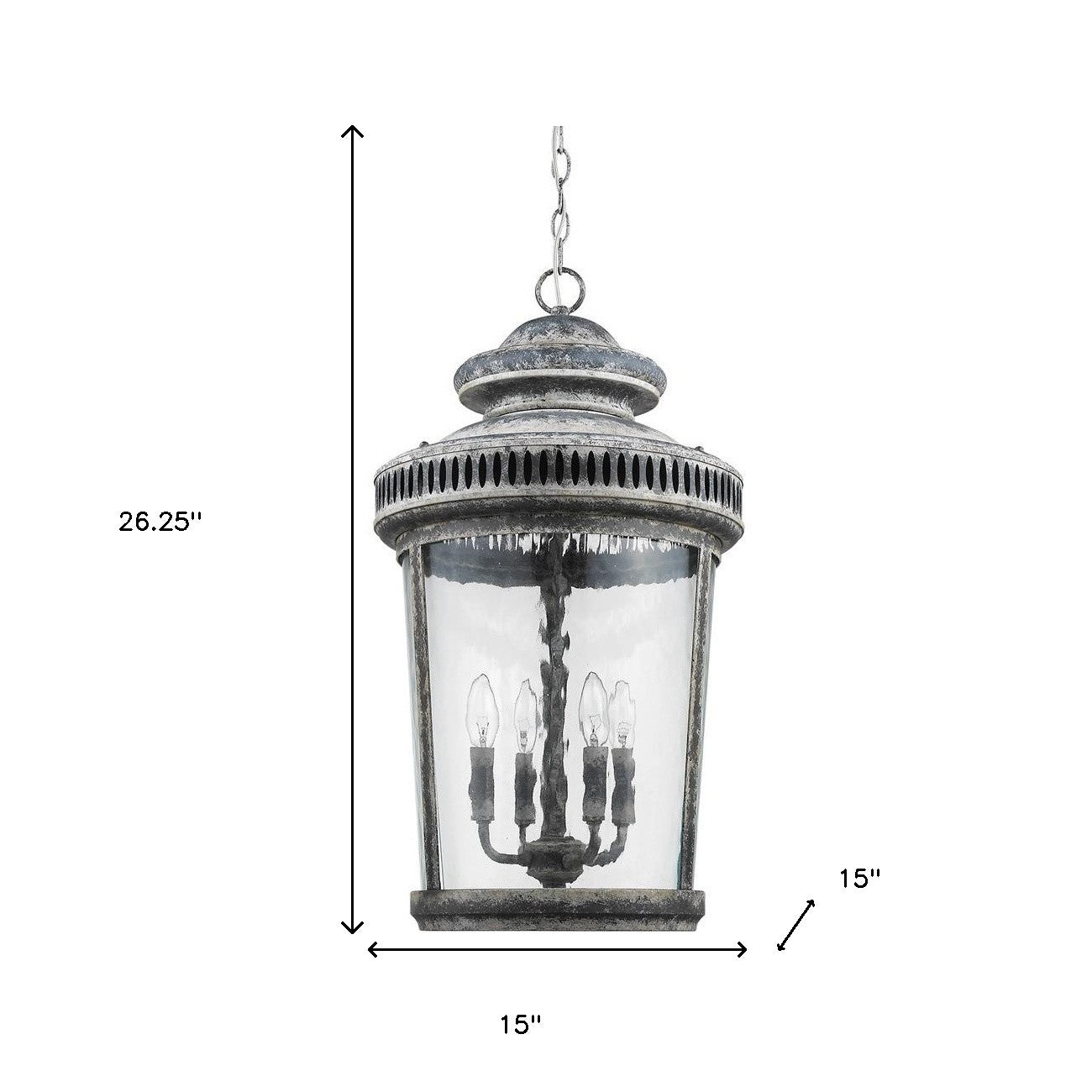 Kingston 4-Light Antique Lead Foyer Pendant