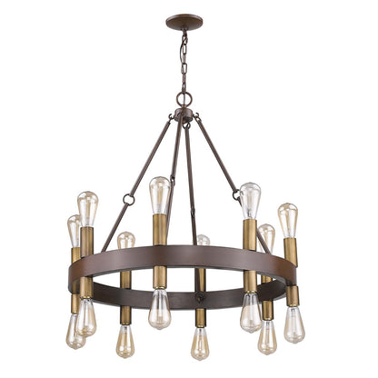 Brown & Black Candle Style Multi Light Dimmable Chandelier