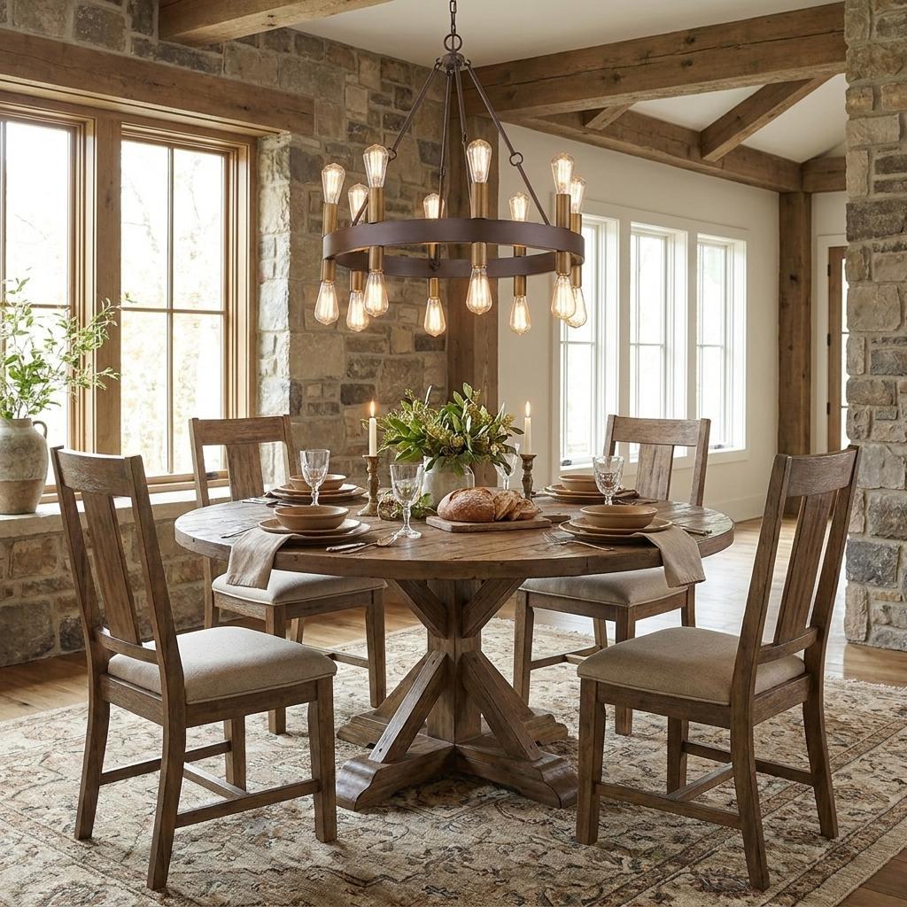 Brown & Black Candle Style Multi Light Dimmable Chandelier