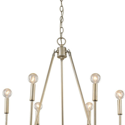 Gold Candle Style 6 Light Dimmable Chandelier