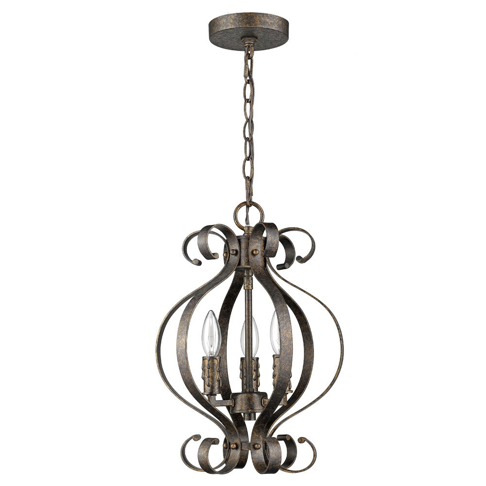 Black Candle Style 3 Light Dimmable Chandelier