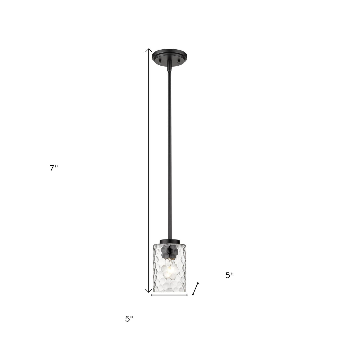 Black & Glass Mini Pendant Hanging Light