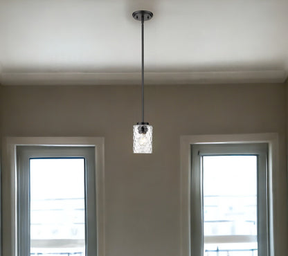 Black & Glass Mini Pendant Hanging Light