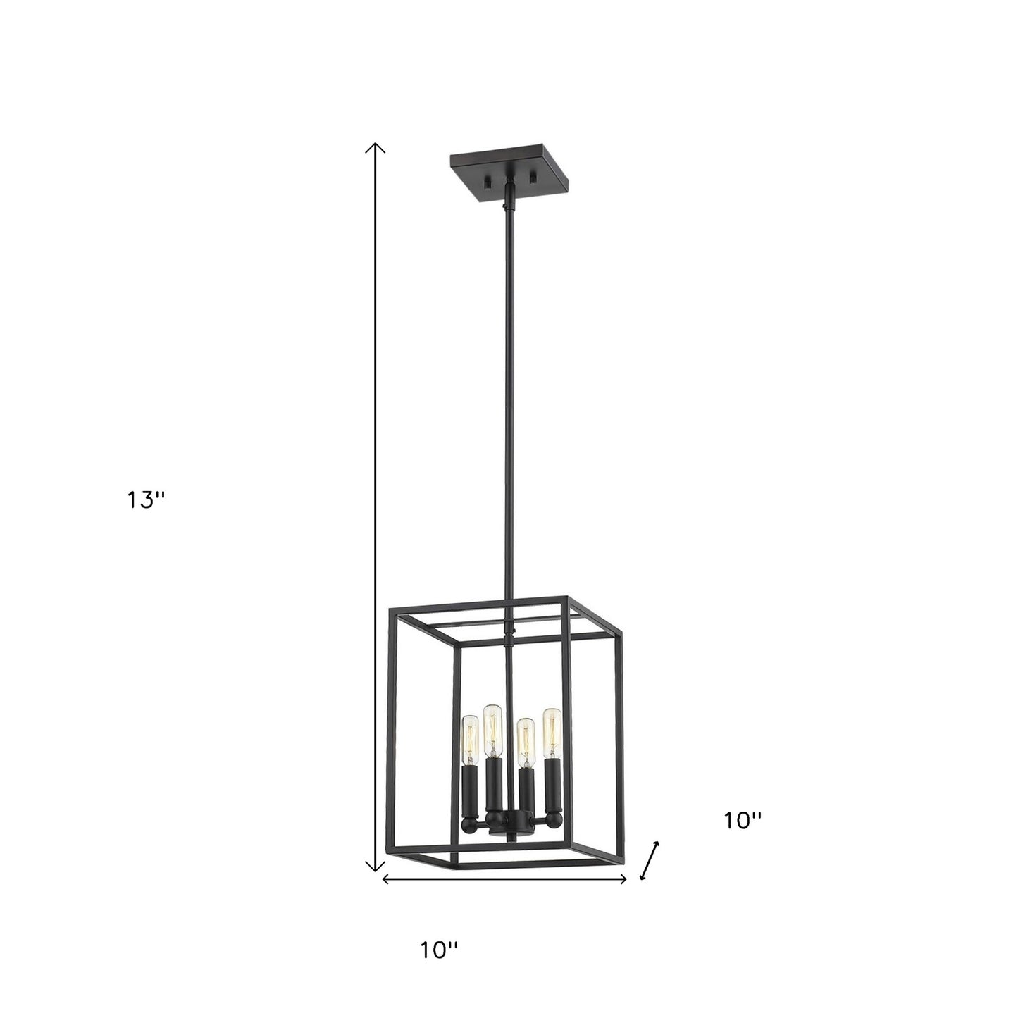 Black 4 Light Ceiling Light
