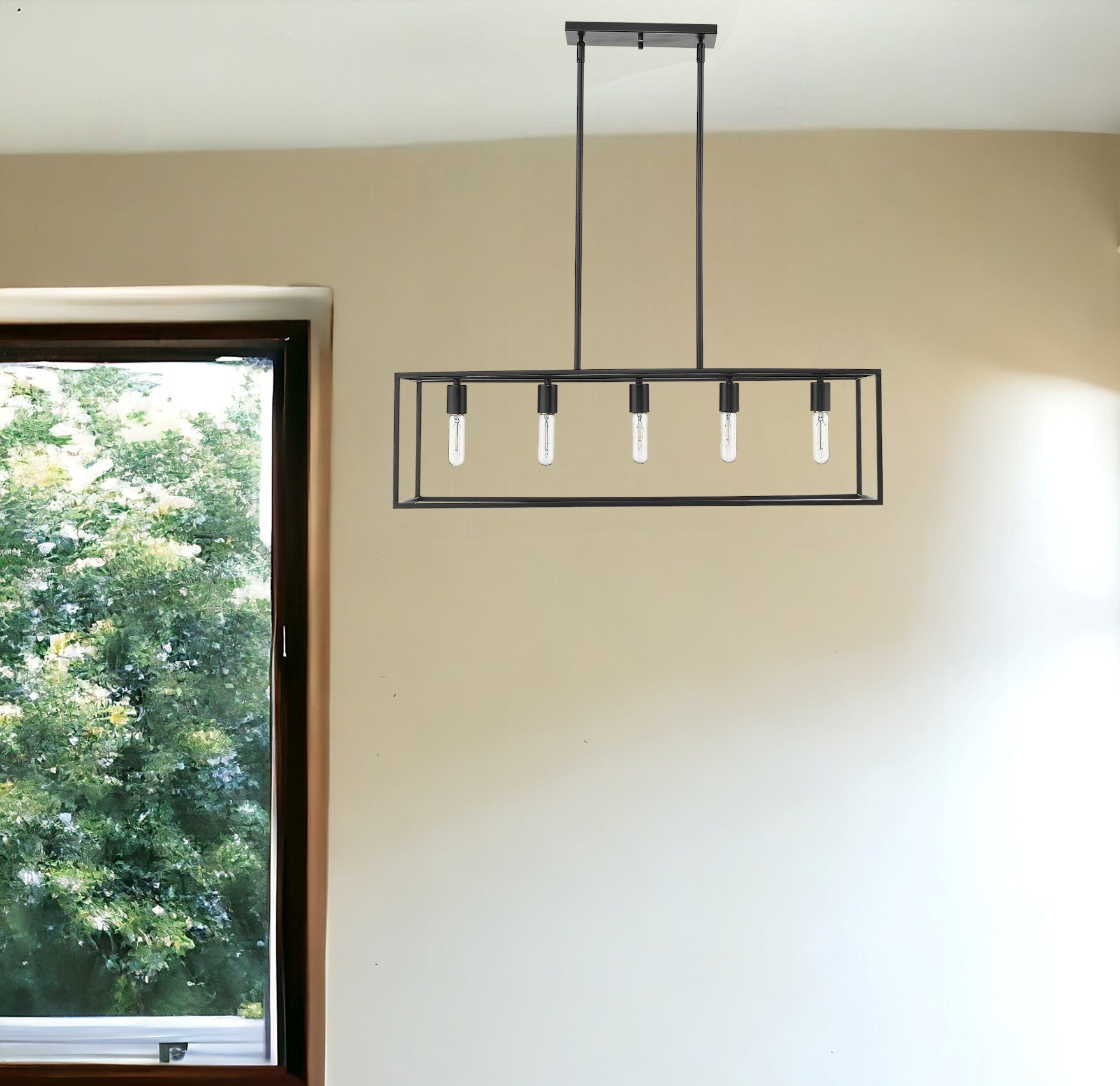 Black 5 Light Ceiling Light