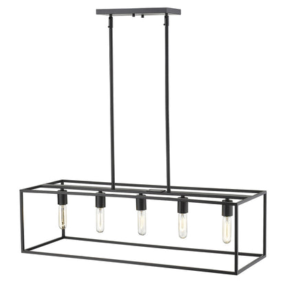 Black 5 Light Ceiling Light