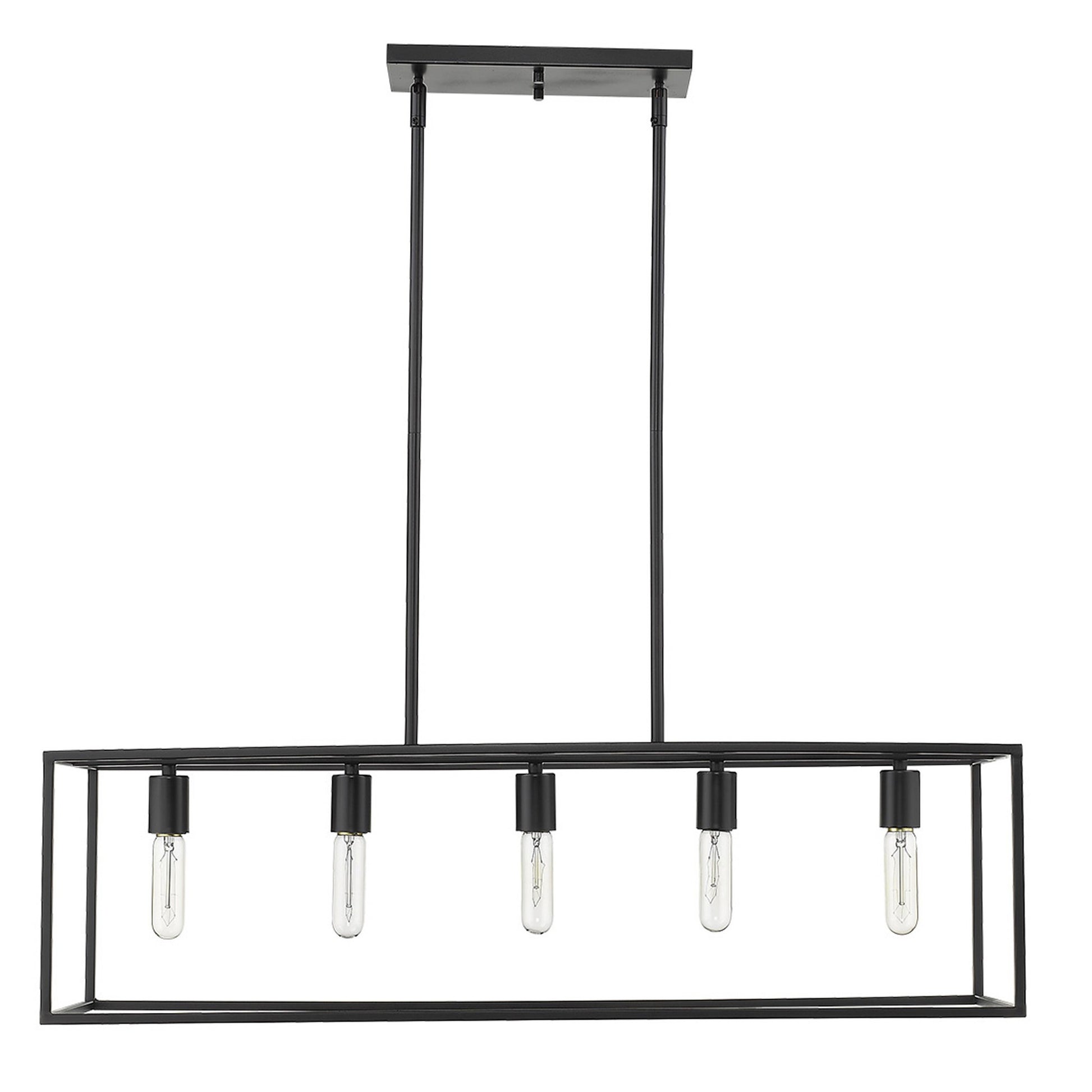 Black 5 Light Ceiling Light