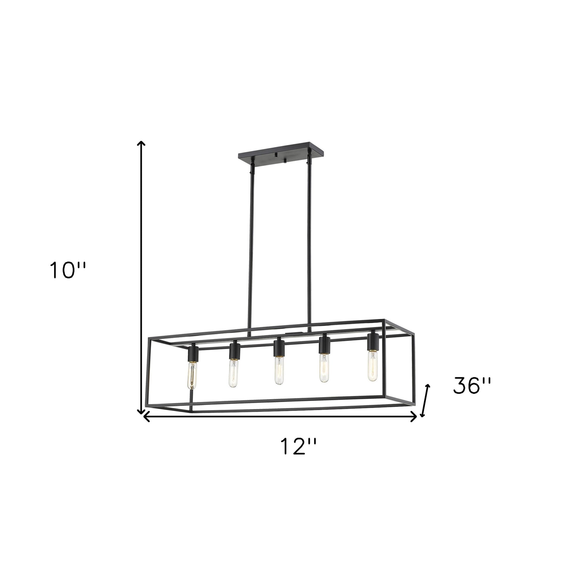 Black 5 Light Ceiling Light