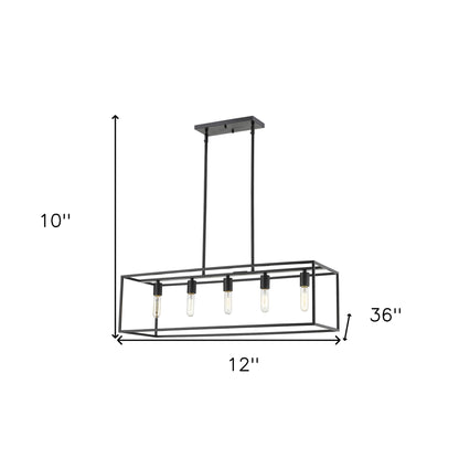Black 5 Light Ceiling Light