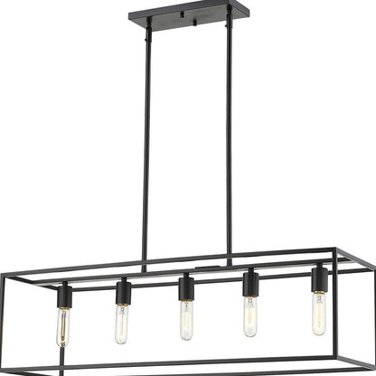 Black 5 Light Ceiling Light