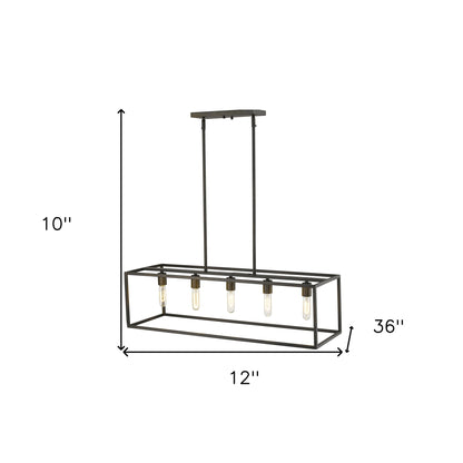 Black 5 Light Ceiling Light