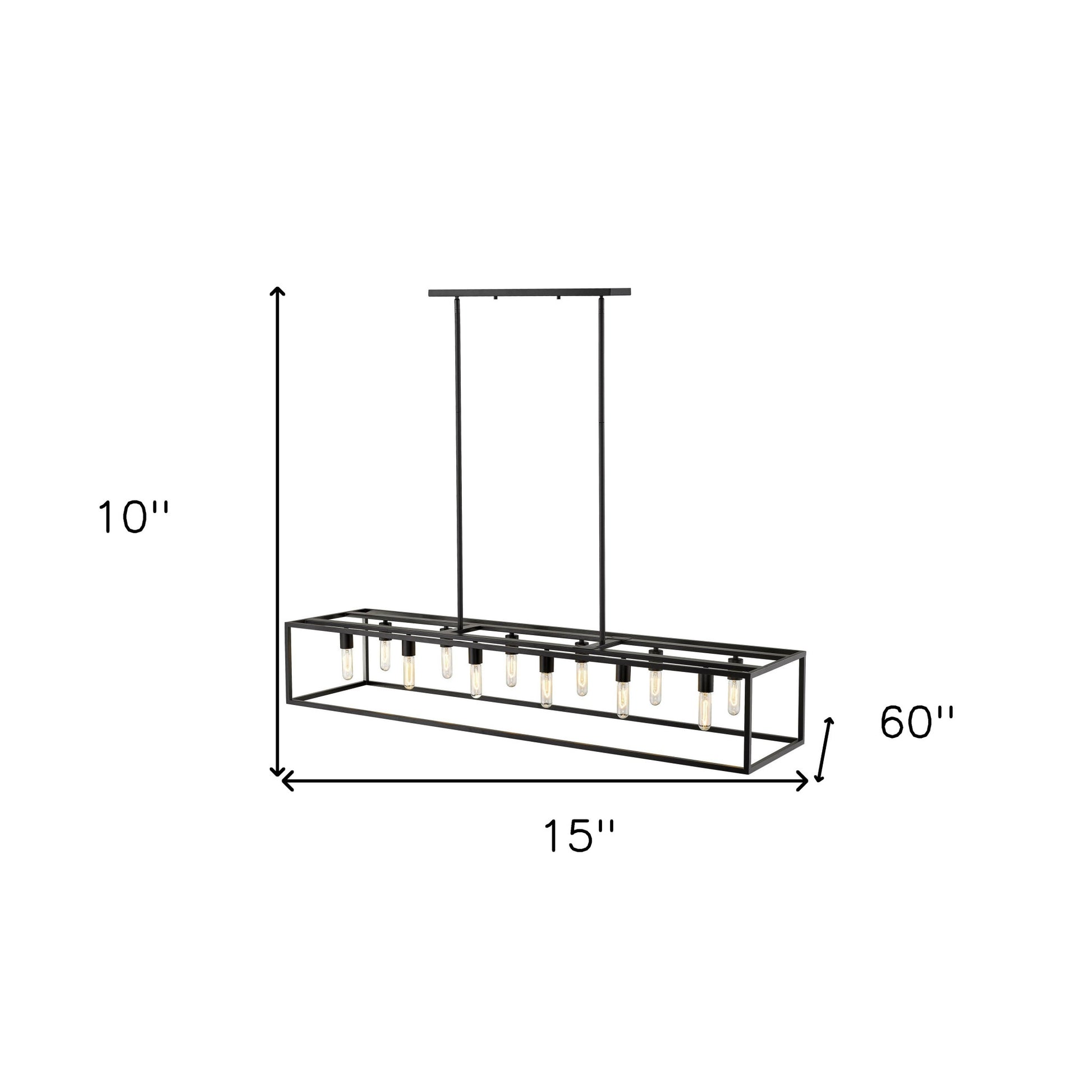 Black 12 Light Ceiling Light