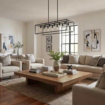 Black 12 Light Ceiling Light
