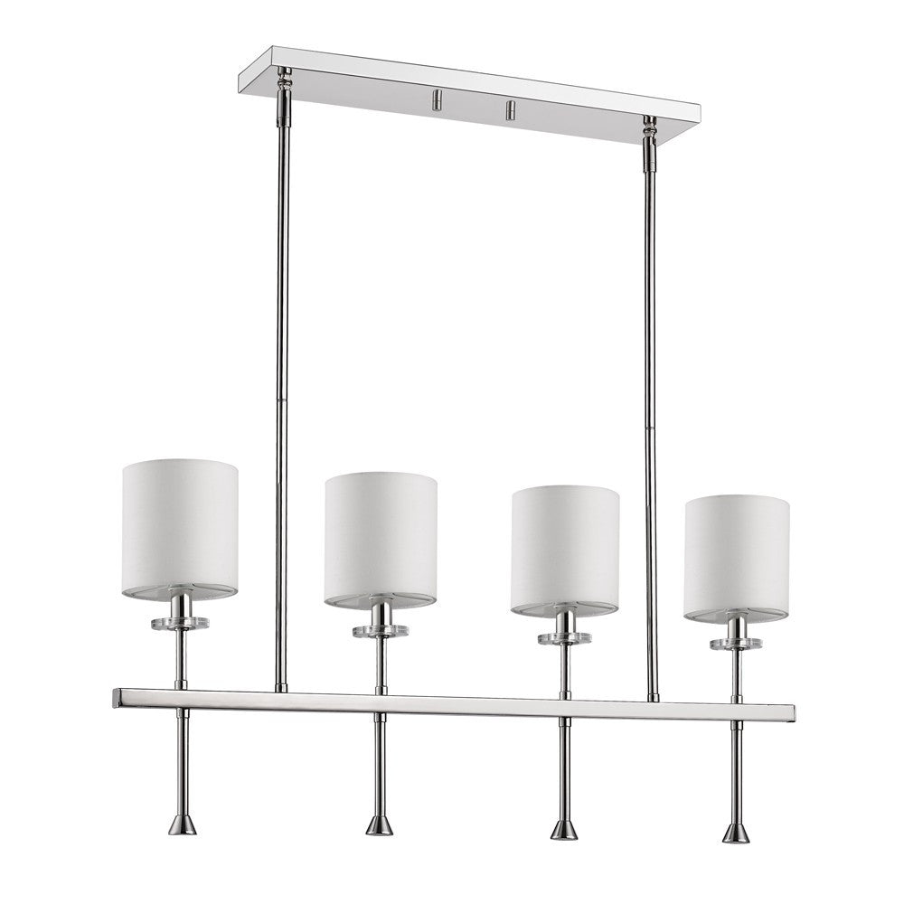 Kara 4-Light Nickel Pendant w/ Shades