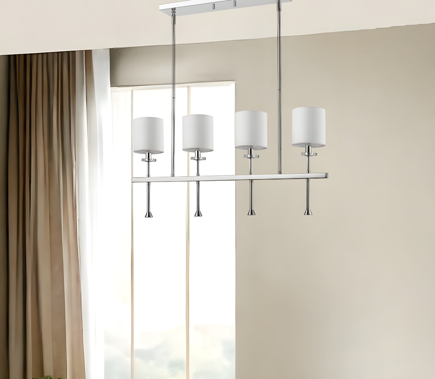 Kara 4-Light Nickel Pendant w/ Shades