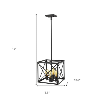 Brooklyn 4-Light Matte Black Pendant