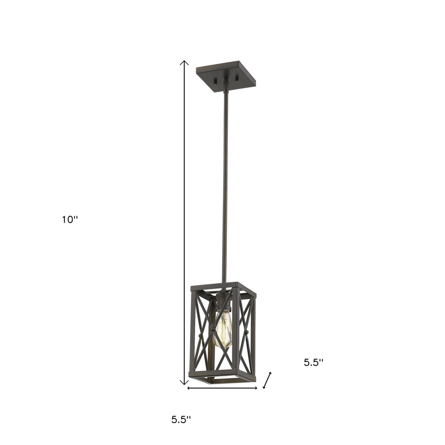 Bronze Geometric Mini Pendant Hanging Light