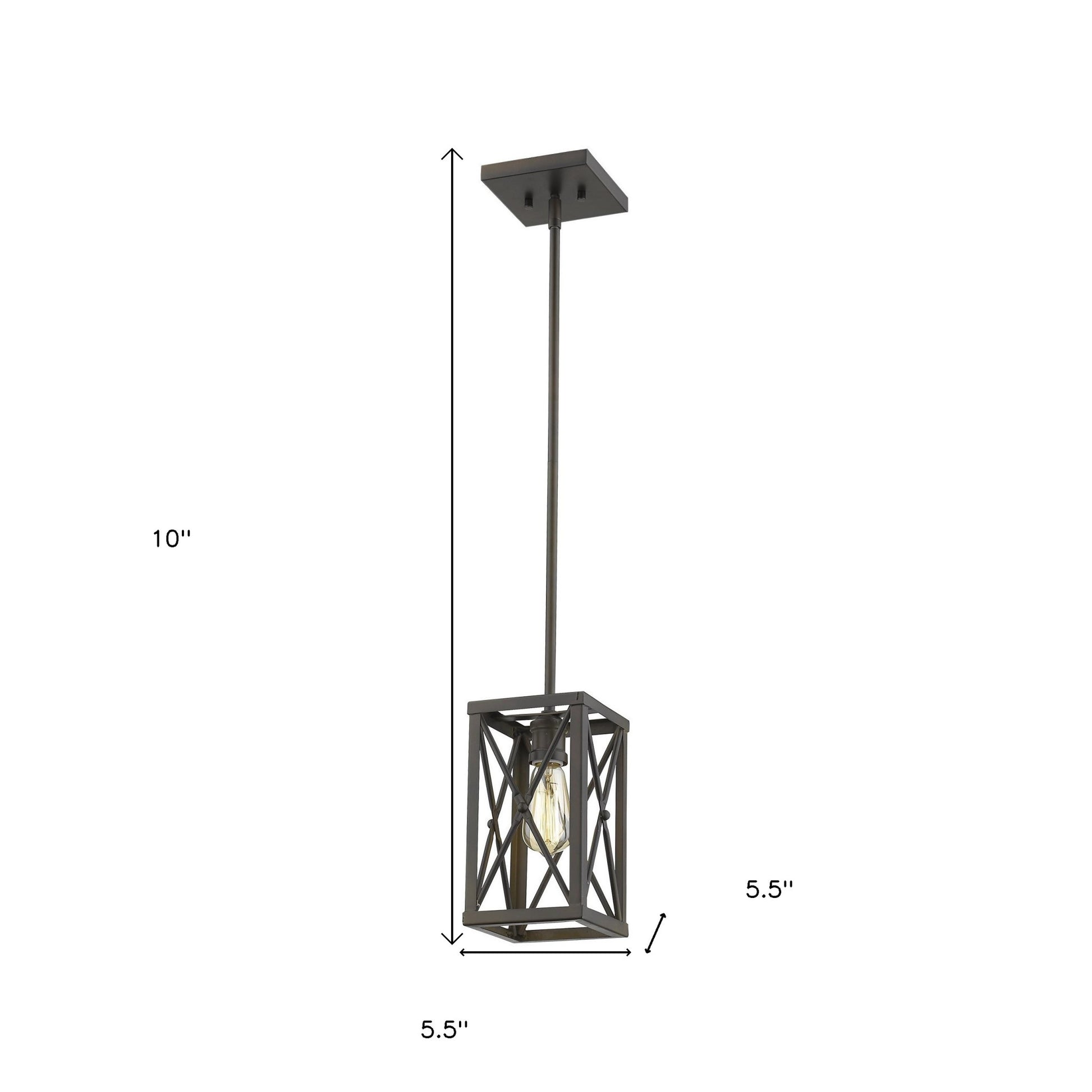 Bronze Geometric Mini Pendant Hanging Light