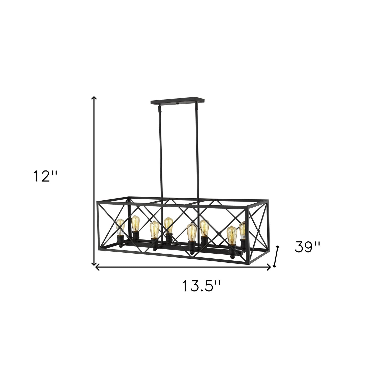 Brooklyn 8-Light Matte Black Pendant