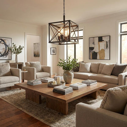 Brooklyn 4-Light Oil-Rubbed Bronze Convertible Pendant