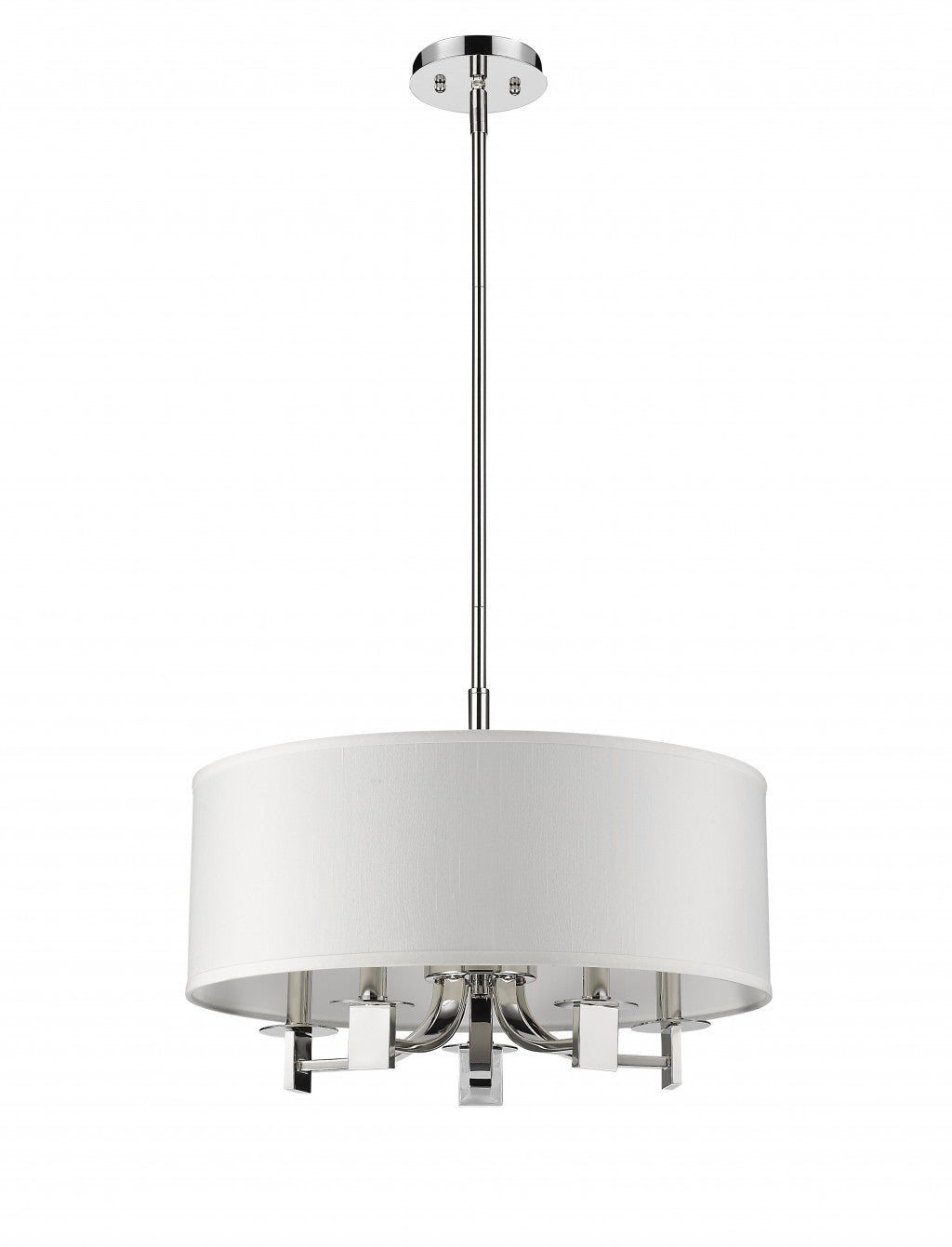 5-Light Nickel Drum Pendant