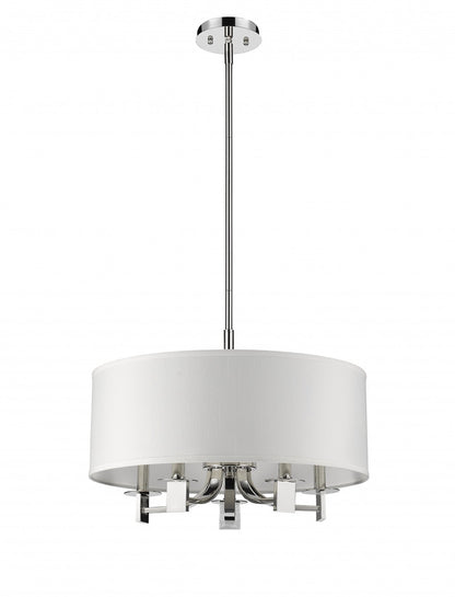 5-Light Nickel Drum Pendant