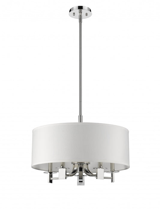 5-Light Nickel Drum Pendant