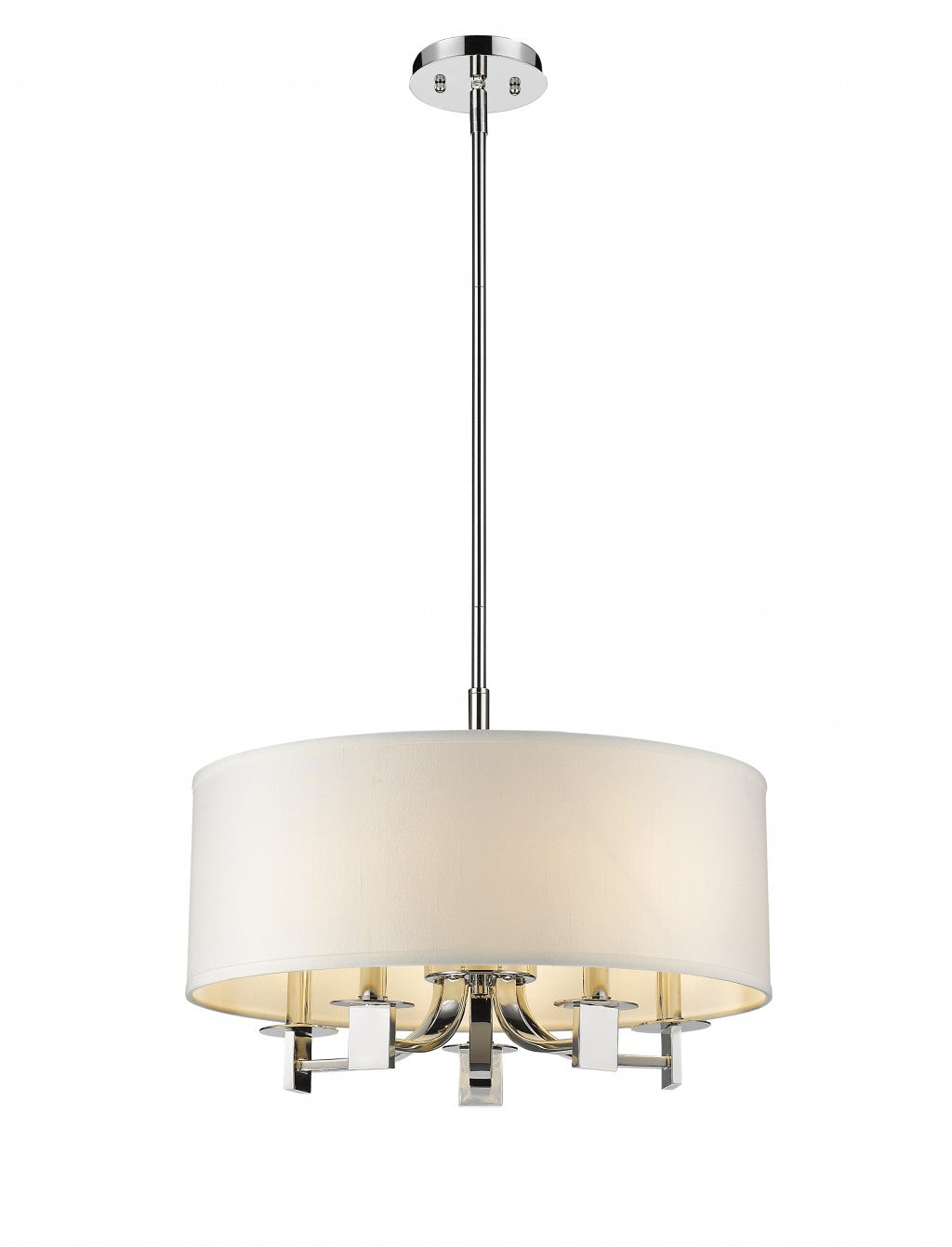 5-Light Nickel Drum Pendant