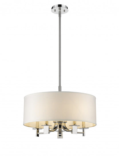 5-Light Nickel Drum Pendant