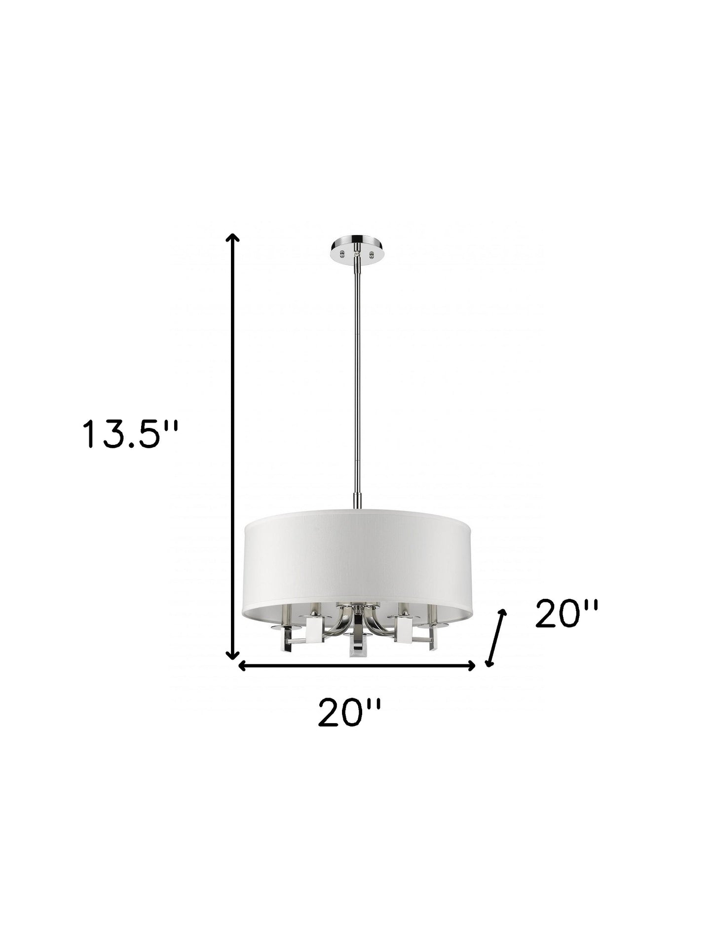 5-Light Nickel Drum Pendant
