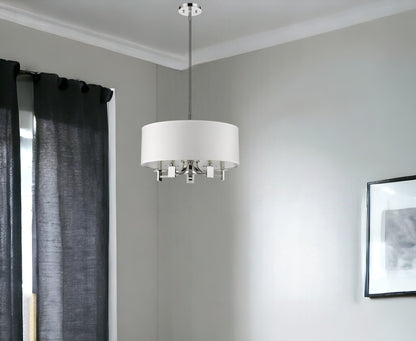 5-Light Nickel Drum Pendant