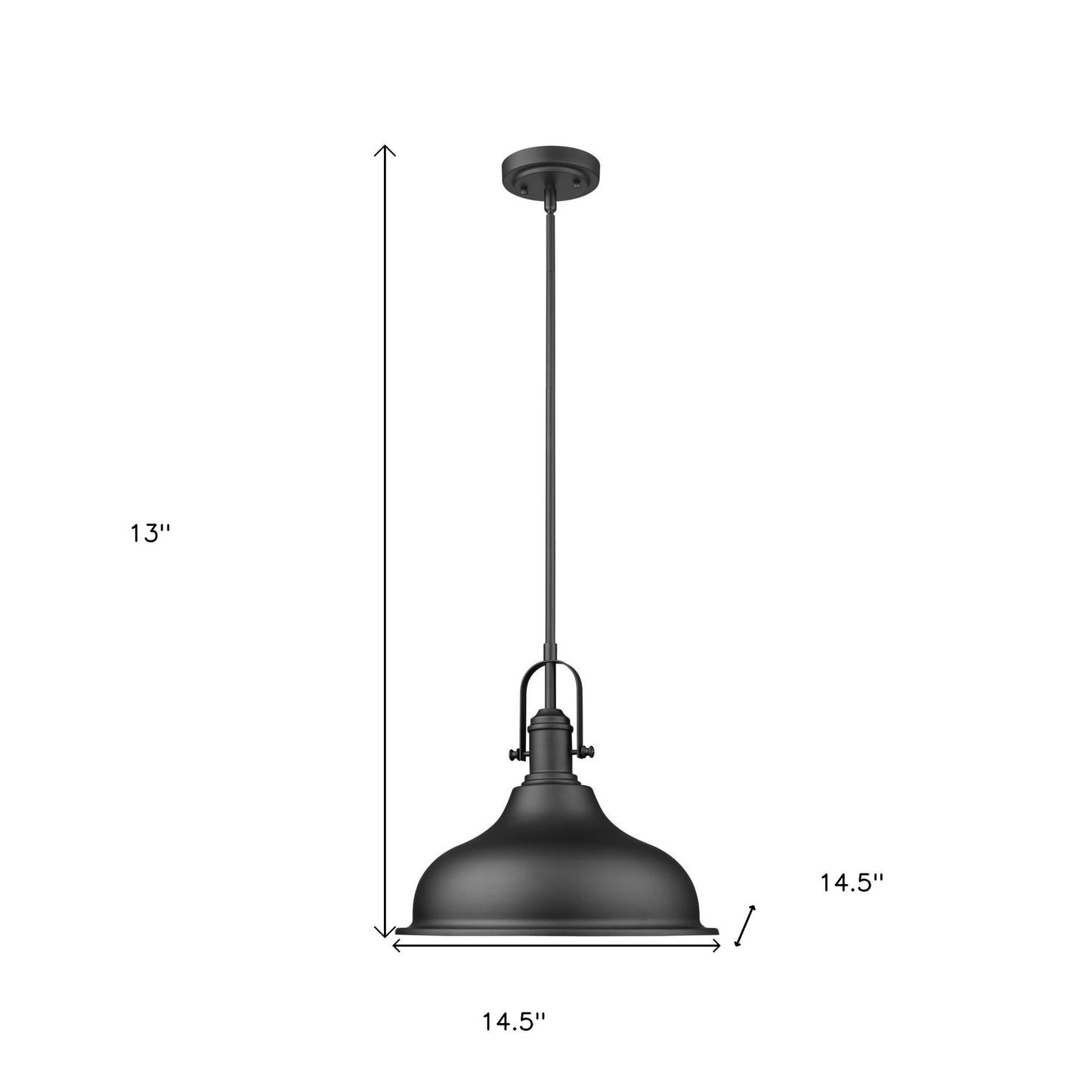 Matte Black Hanging Light w/ Shade