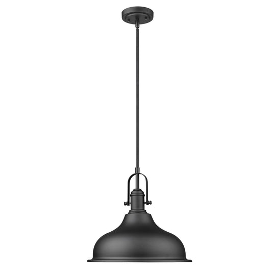 Matte Black Hanging Light w/ Shade