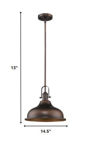 Antique Bronze Hanging Light w/ Shade