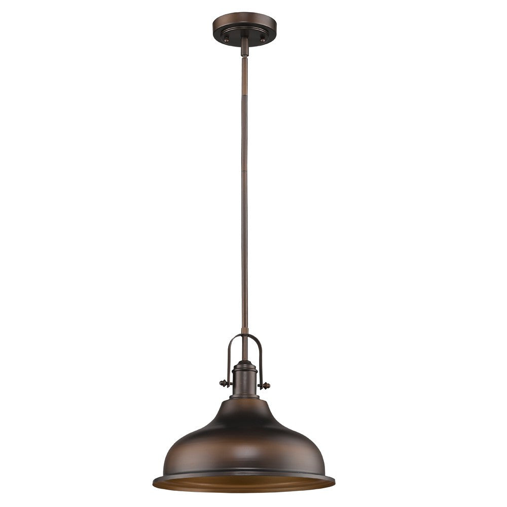 Antique Bronze Hanging Light w/ Shade