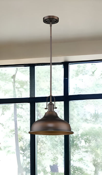 Antique Bronze Hanging Light w/ Shade