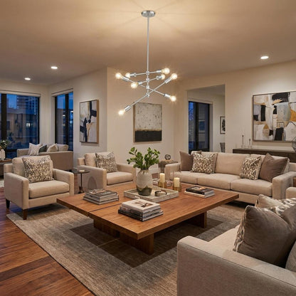 Calix 8-Light Satin Nickel Pendant