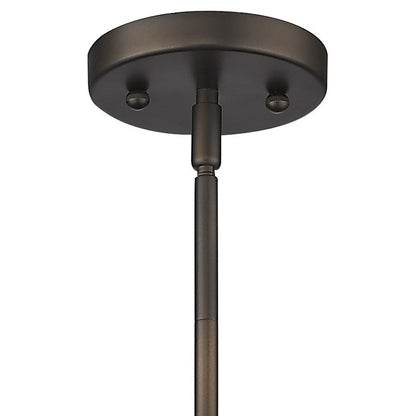 Bronze Hanging Light w/ Ribbed PebbGlass Shade