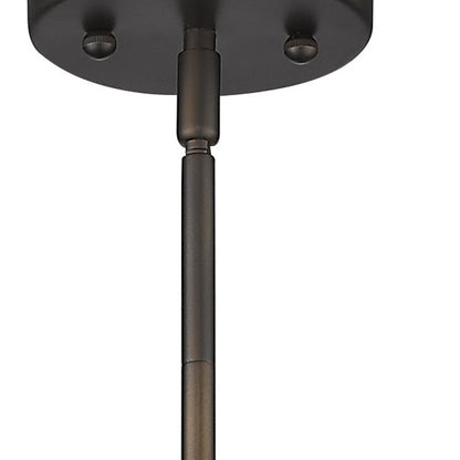 Bronze Hanging Light w/ Ribbed PebbGlass Shade