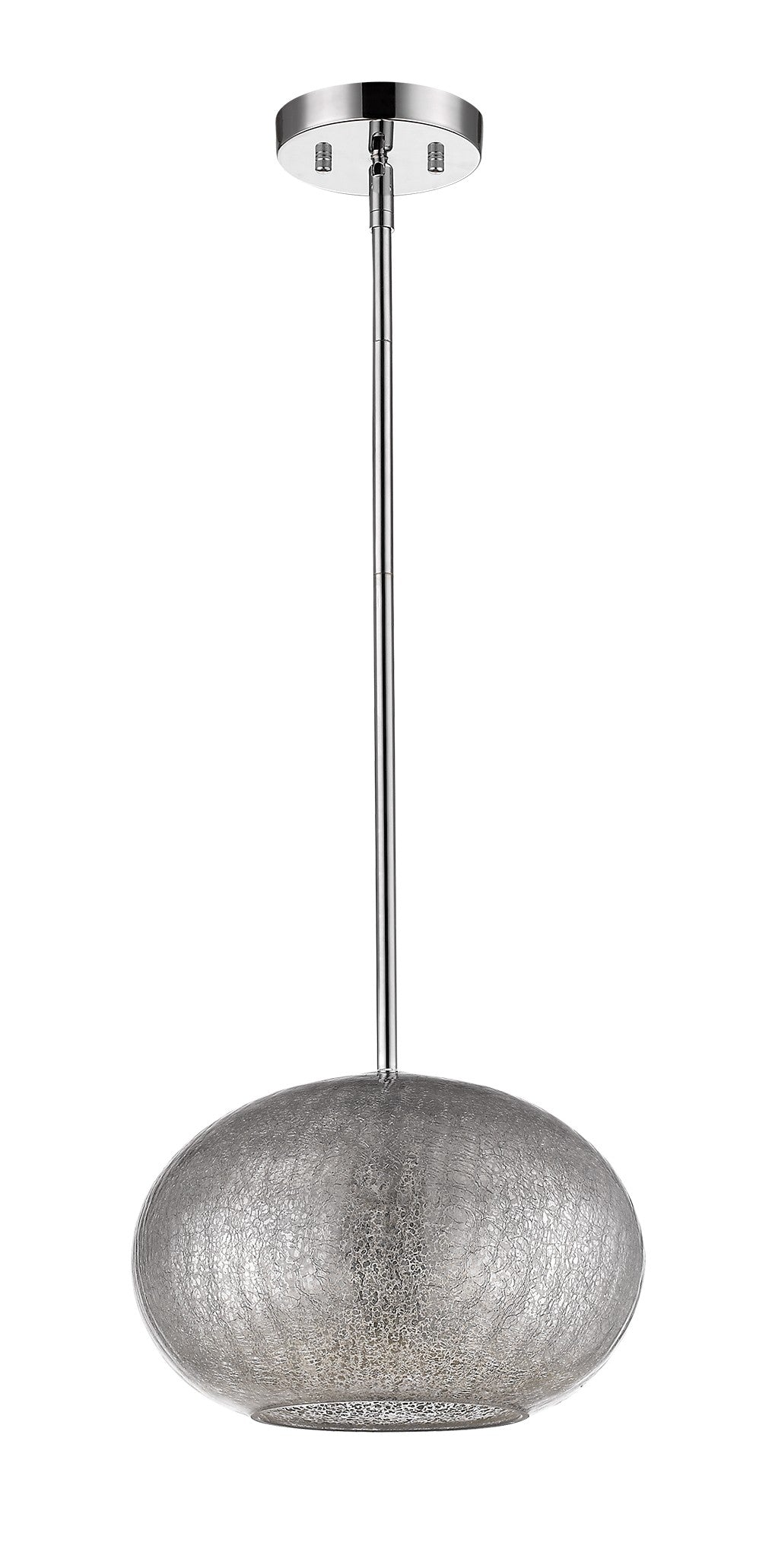 Brielle 1-Light Nickel Pendant w/ Textured Glass Shade