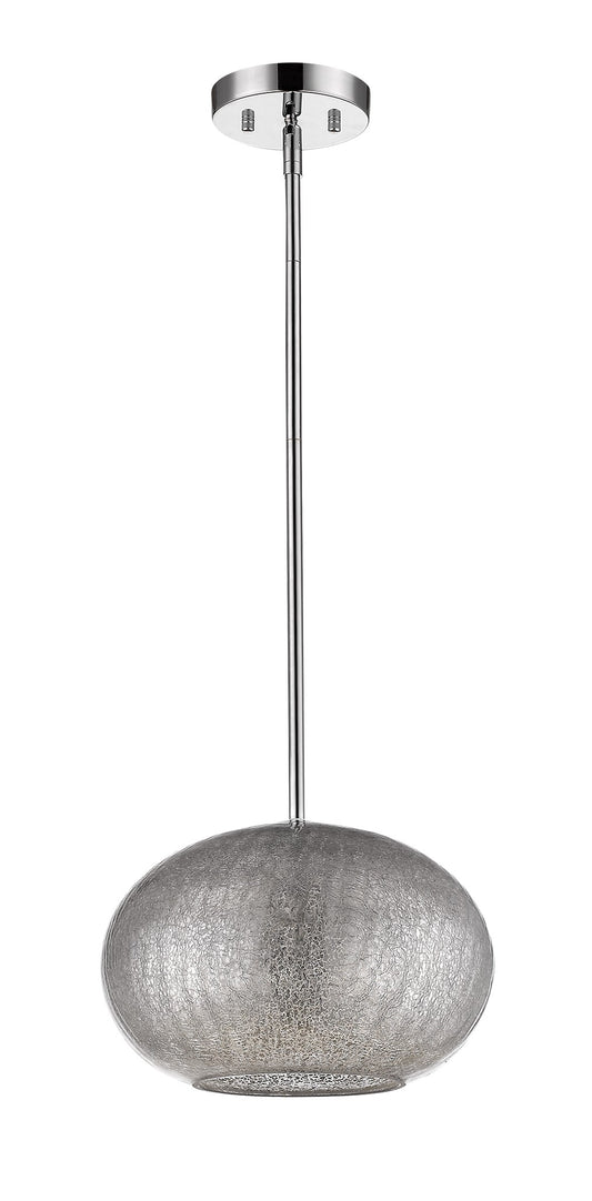 Brielle 1-Light Nickel Pendant w/ Textured Glass Shade
