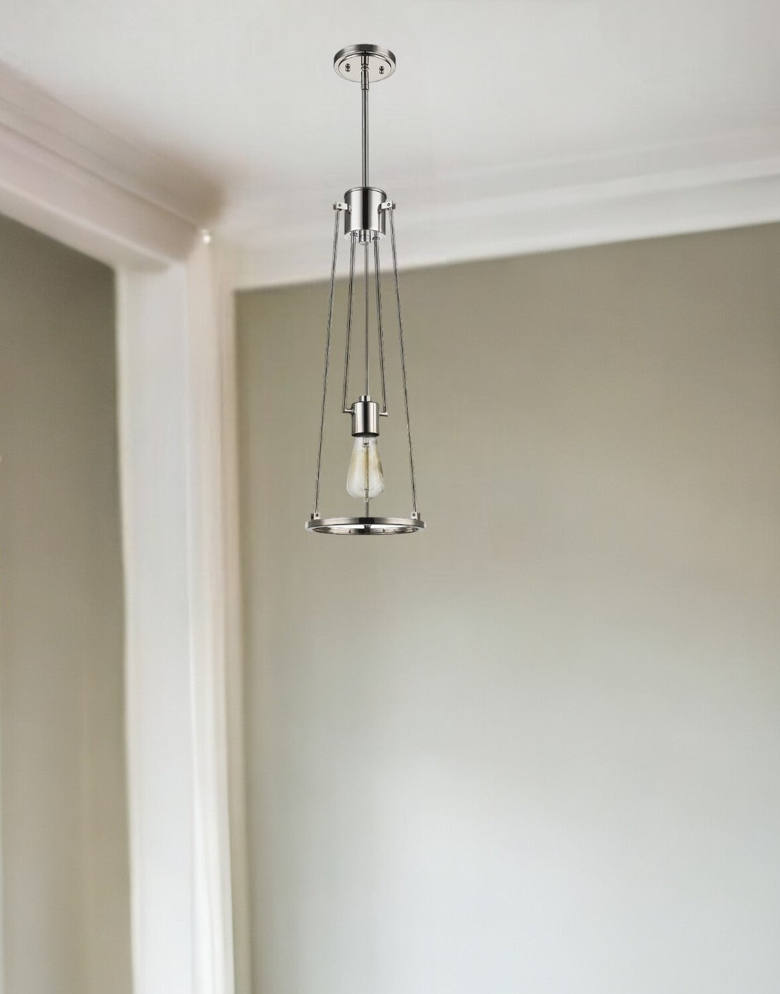 Jade 1-Light Nickel Pendant
