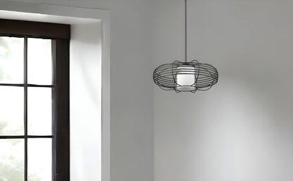 Loft 1-Light Oil-Rubbed Bronze Wire Globe Pendant