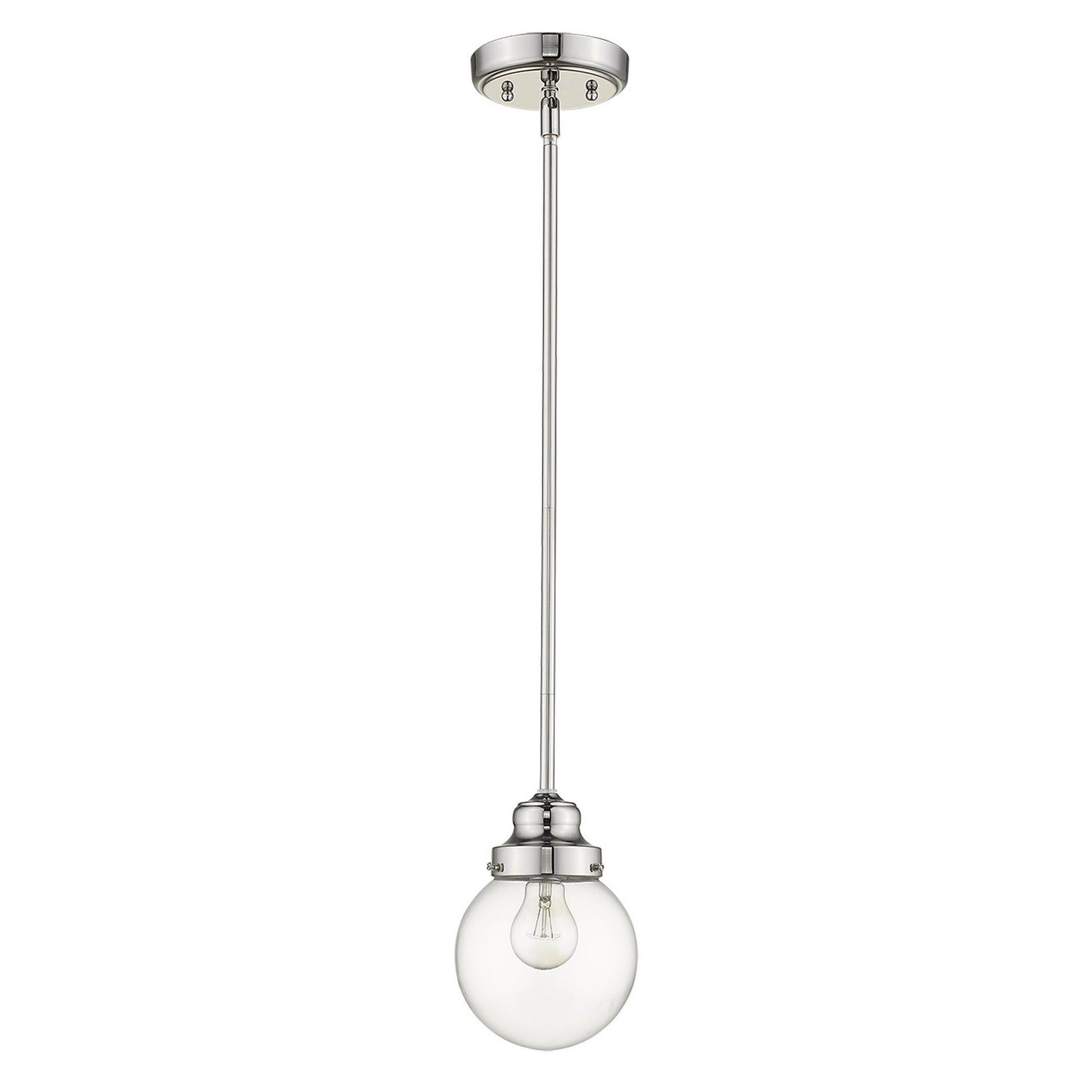Silver Hanging w/ Clear Glass Shade